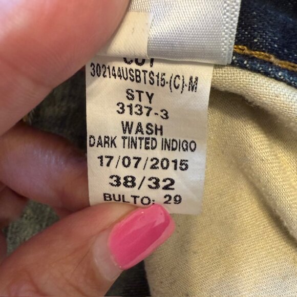 Men's American Eagle Flex Relaxed Straight Dark Wash Denim Jeans 38 x 32 - Picture 7 of 14